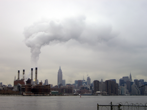 View of Con Ed Smokestacks from Williamsburg Waterfront