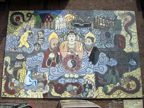 Buddha Parking Lot Mural - Chinatown, Boston MA