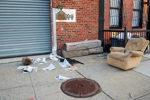 Human Pair In Open Air Messy Living Room - Red Hook, Brooklyn