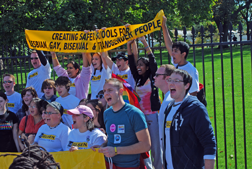 Members of GLSEN in front of White House - Creating Safer Schools for Lesbian, Gay, Bisexual & Transgendered People - © Frank H. Jump