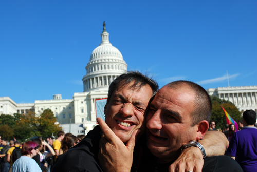 Frank & Vincenzo in front of the Capitol Building - National LGBT Equality March - October 11, 2009