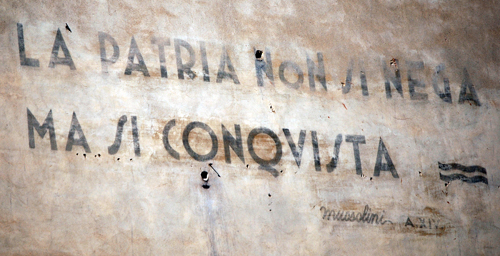 Mussolini Quote in Torino Italy - © Frank H. Jump