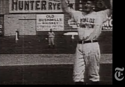 Christy Mathewson @ Polo Grounds in 1906 - Earliest film document of baseball- NY Times