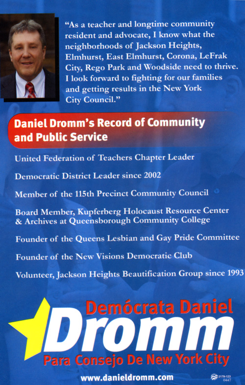 Vote in this years election for Daniel Dromm for NYC Council.